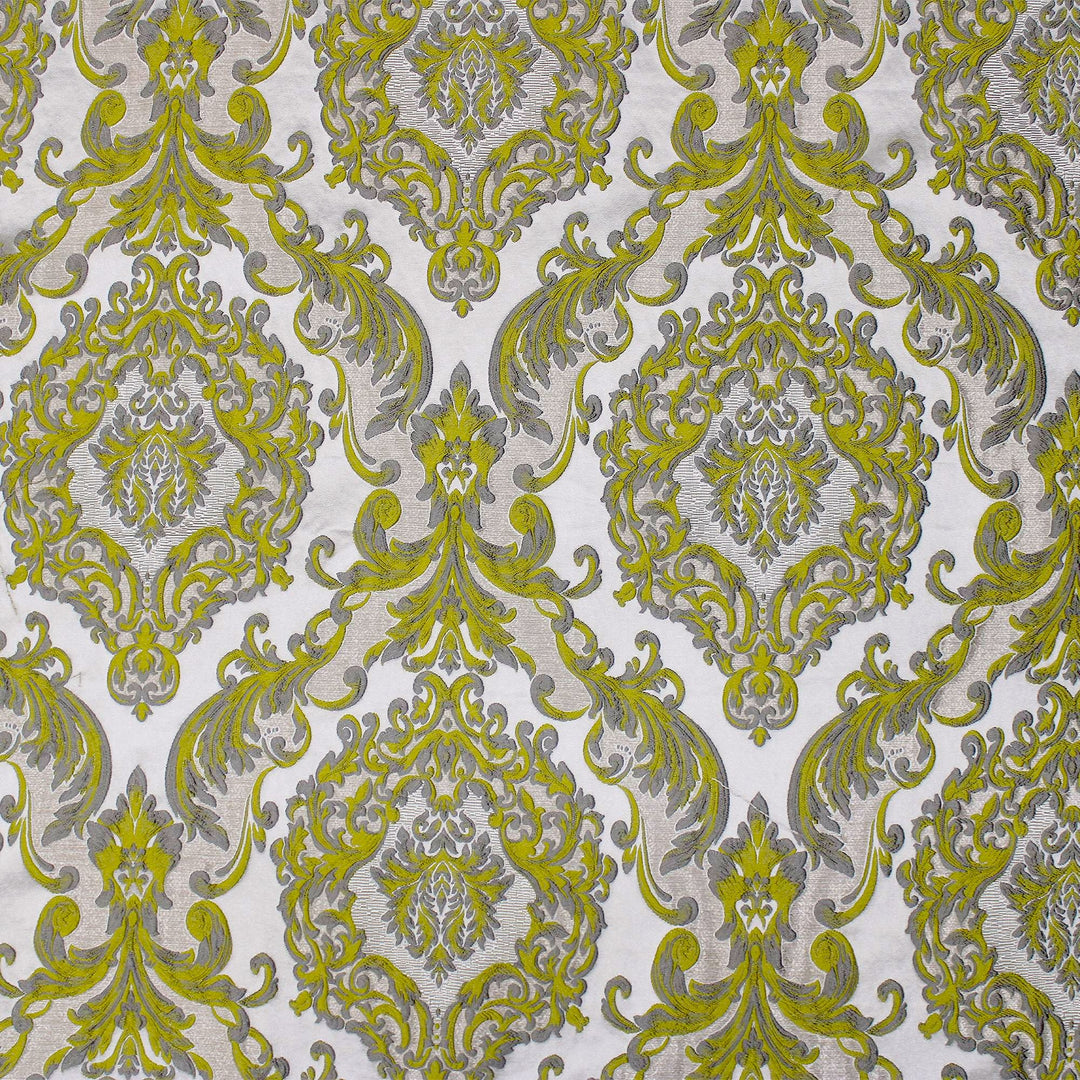 Eldenburg Lime Textured Damask Jacquard Brocade Fabric