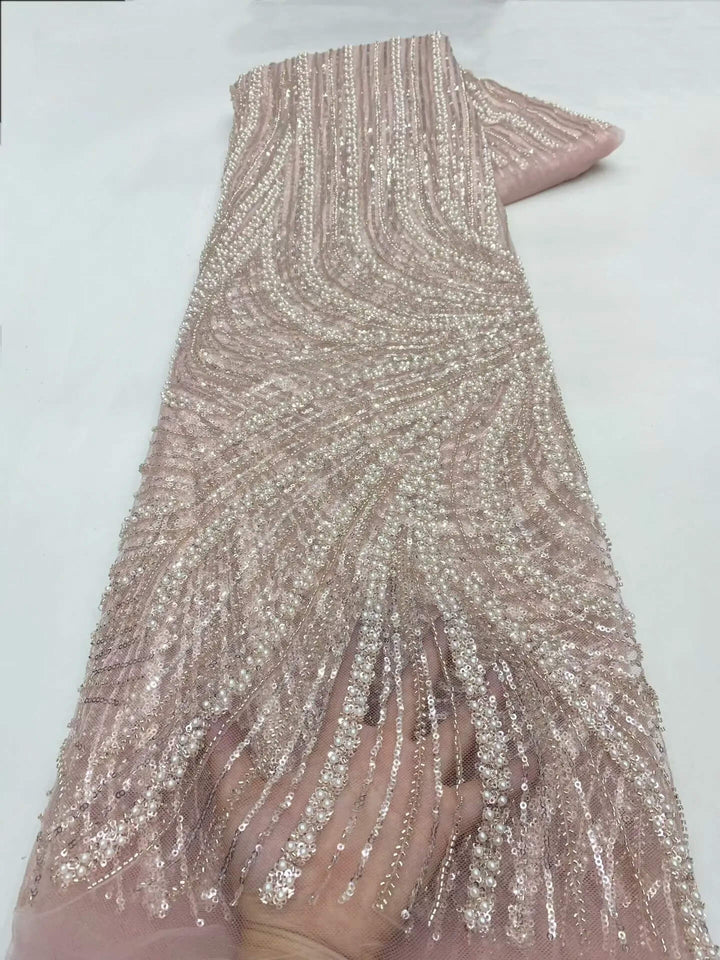 5 YARDS / 8 colors / Glaciers Abstract Beaded Mesh Ground Glitter Embroidery Mesh Lace Fabric