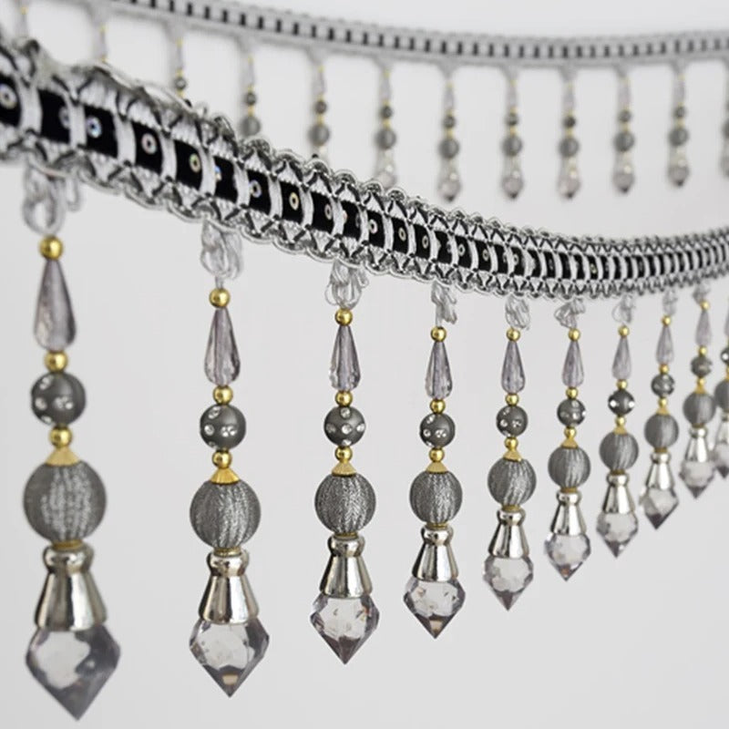 6 Yards / 8 Colors / AARON Beaded Ball Tassel Fringe Trim