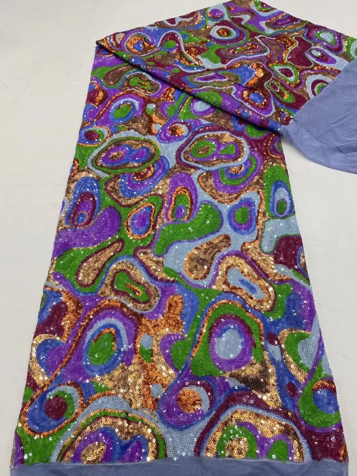 5 YARDS / 17 COLORI / Tessuto per abiti da cerimonia nuziale da sposa in pizzo scintillante con paillettes e perline ricamate Agathe