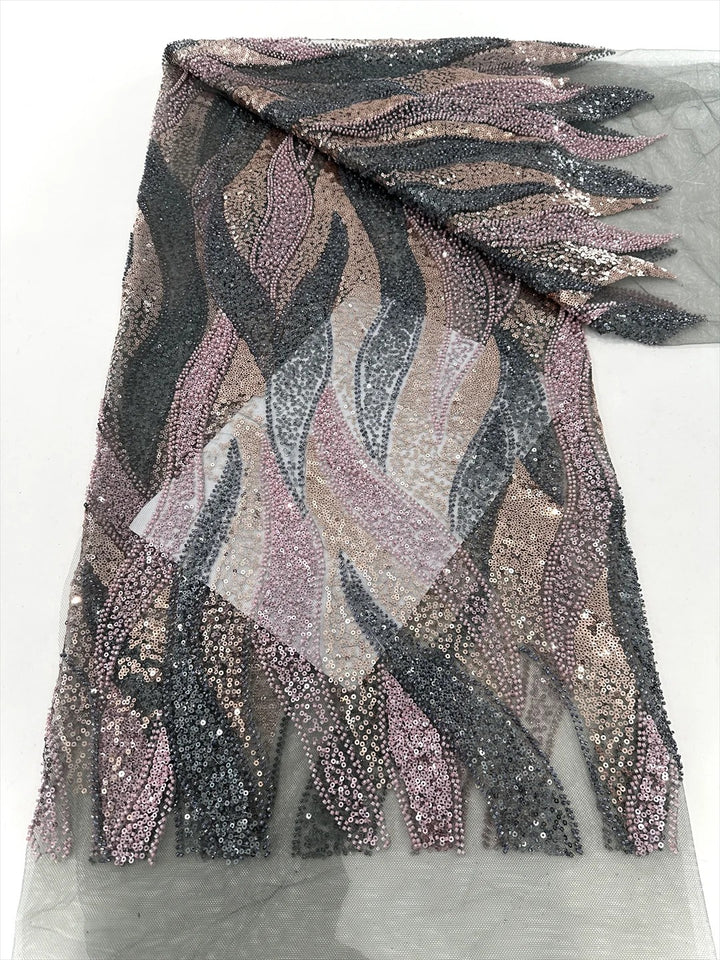 5 YARDS / 9 COLORI / Tessuto per abiti da cerimonia nuziale da sposa in pizzo scintillante con perline ricamate e paillettes Claudine