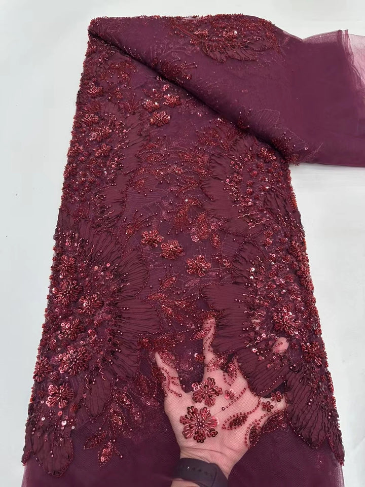 5 YARDS / 16 COLORI / Tessuto Delphine per abiti da cerimonia nuziale con paillettes ricamate in rete di pizzo scintillante