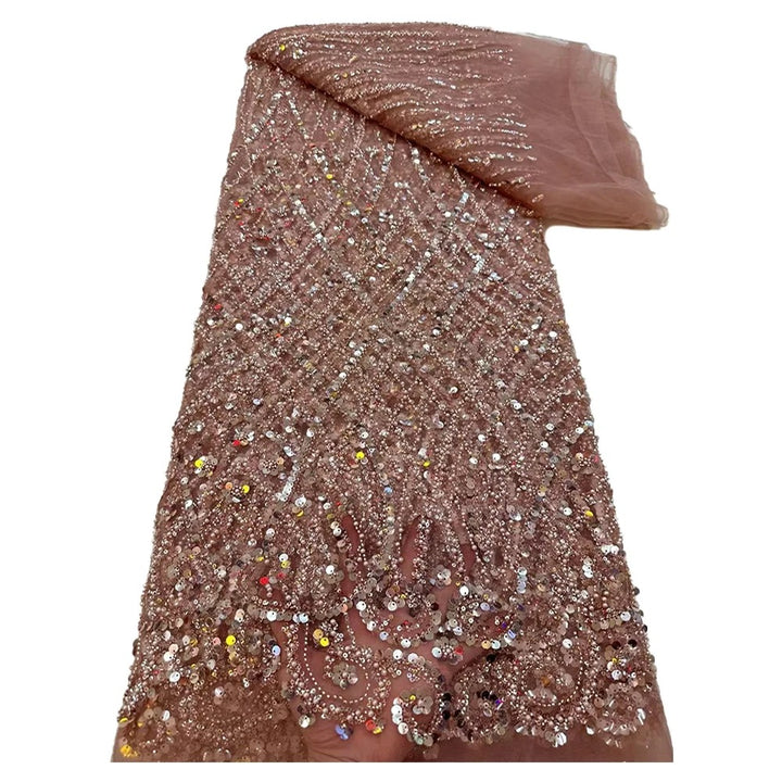 5 YARDS / 9 COLORS / ANUBIS Sequin Beaded Embroidery Glitter Mesh Dress Lace Fabric
