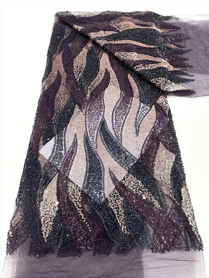 5 YARDS / 9 COLORI / Tessuto per abiti da cerimonia nuziale da sposa in pizzo scintillante con perline ricamate e paillettes Claudine