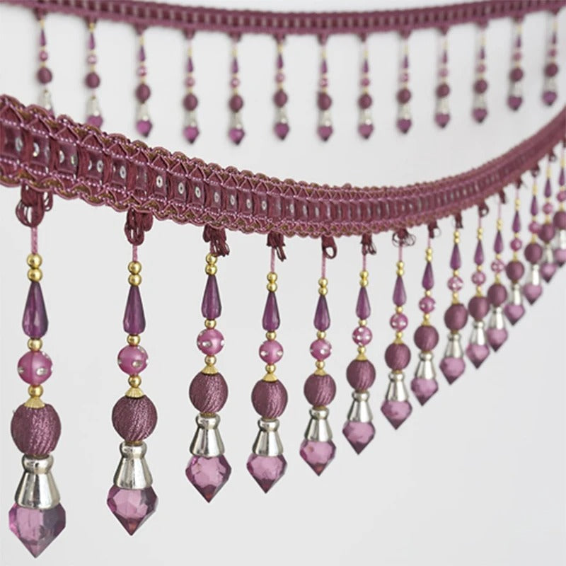 6 Yards / 8 Colors / AARON Beaded Ball Tassel Fringe Trim