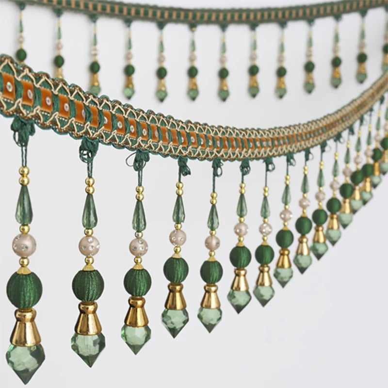 6 Yards / 8 Colors / AARON Beaded Ball Tassel Fringe Trim