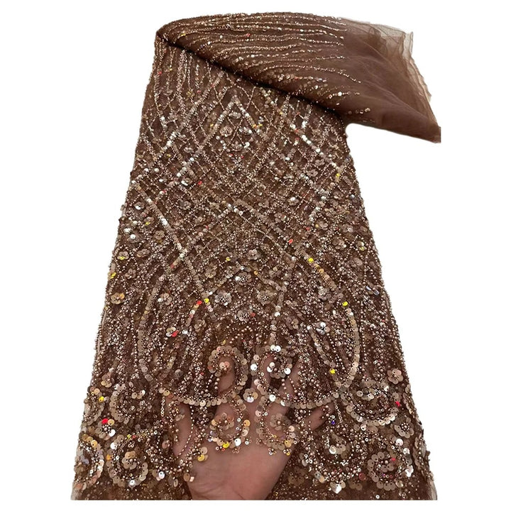 5 YARDS / 9 COLORS / ANUBIS Sequin Beaded Embroidery Glitter Mesh Dress Lace Fabric