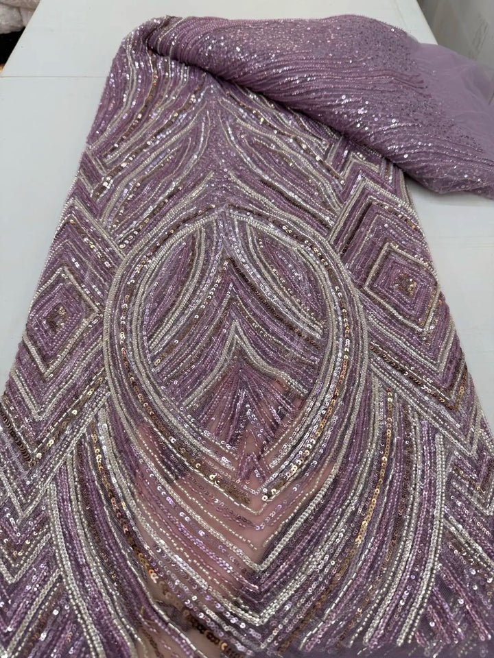 5 YARDS / 7 COLORS / DIODOROS Sequin Beaded Embroidery Glitter Mesh Dress Lace Fabric