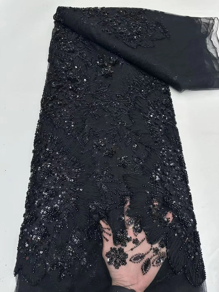5 YARDS / 16 COLORI / Tessuto Delphine per abiti da cerimonia nuziale con paillettes ricamate in rete di pizzo scintillante