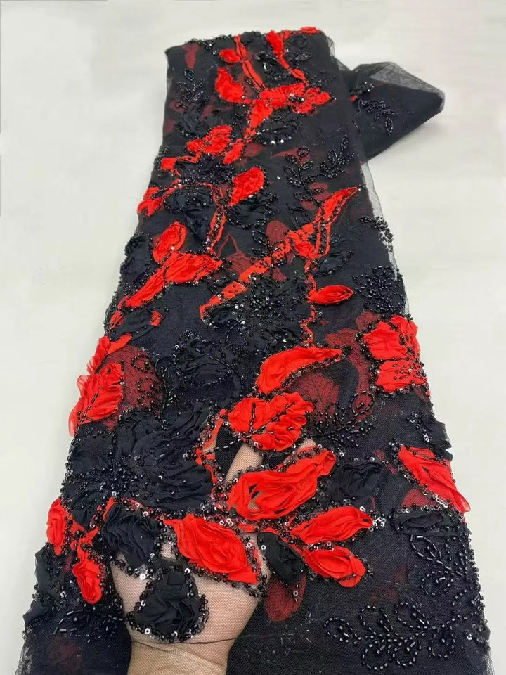 5 YARDS / 16 COLORI / Tessuto Delphine per abiti da cerimonia nuziale con paillettes ricamate in rete di pizzo scintillante