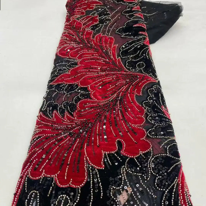 5 YARDS / 16 COLORI / Tessuto Delphine per abiti da cerimonia nuziale con paillettes ricamate in rete di pizzo scintillante