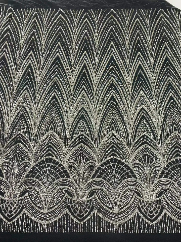 5 YARDS / 8 COLORS / Luana Floral Sequin Beaded Embroidery Glitter Mesh Lace  Party Prom Bridal Dress Fabric