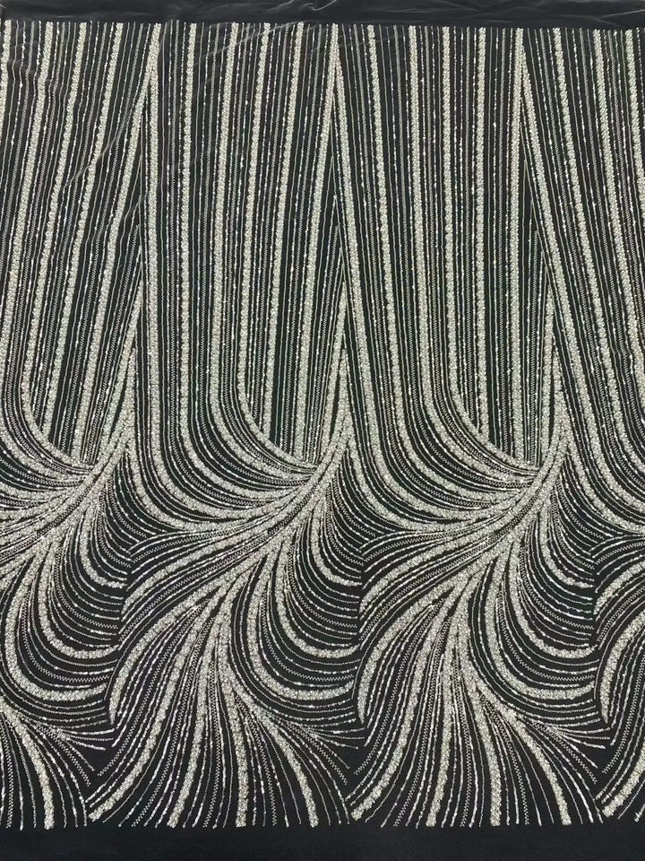 5 YARDS / 8 colors / Glaciers Abstract Beaded Mesh Ground Glitter Embroidery Mesh Lace Fabric