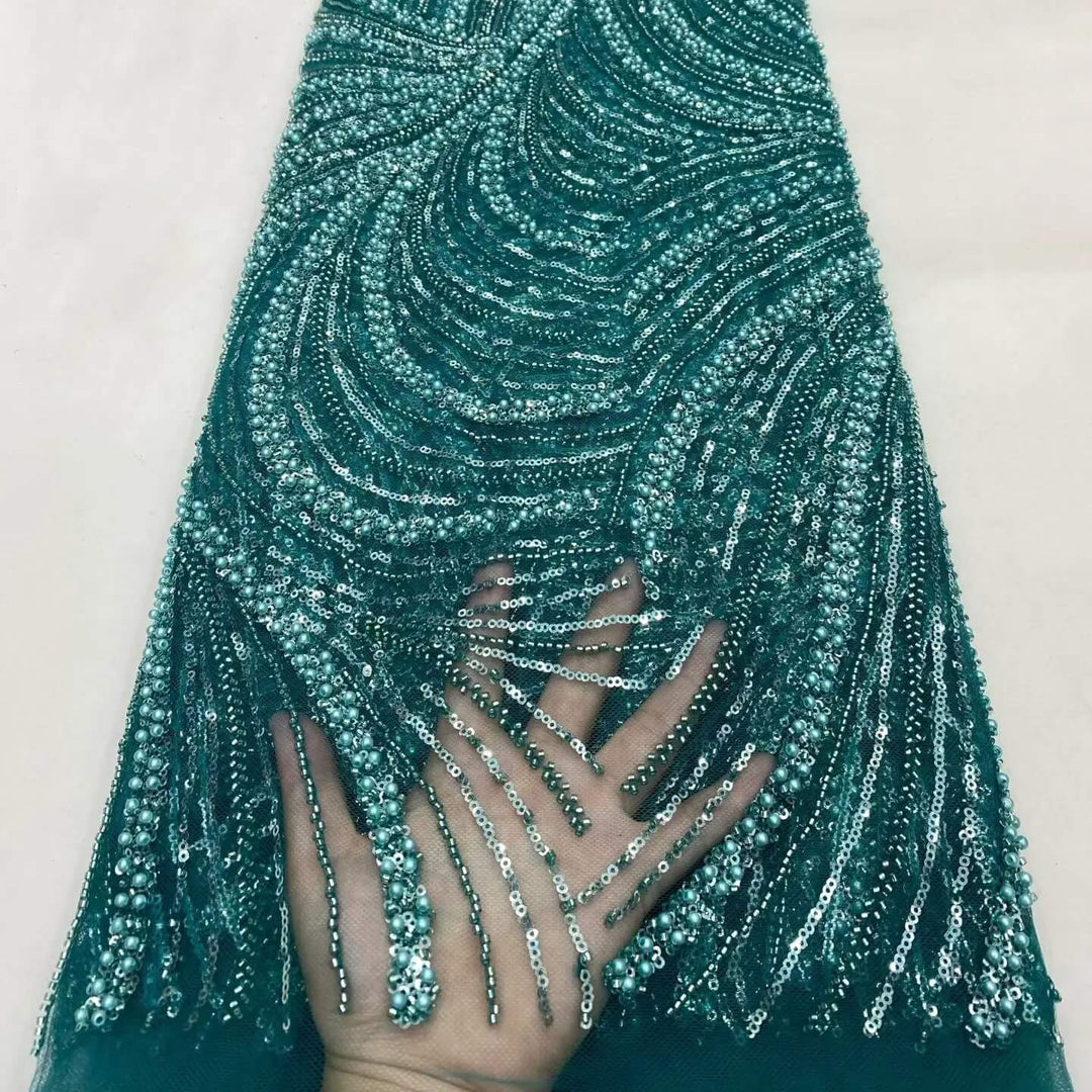 5 YARDS / 8 colors / Glaciers Abstract Beaded Mesh Ground Glitter Embroidery Mesh Lace Fabric