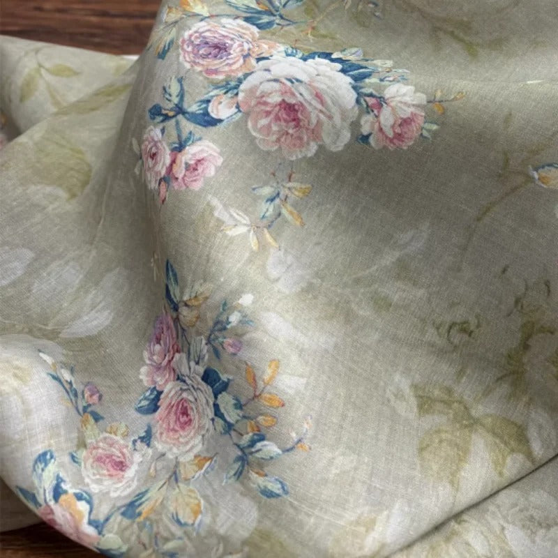 Inci Floral Cotton Linen Fabric