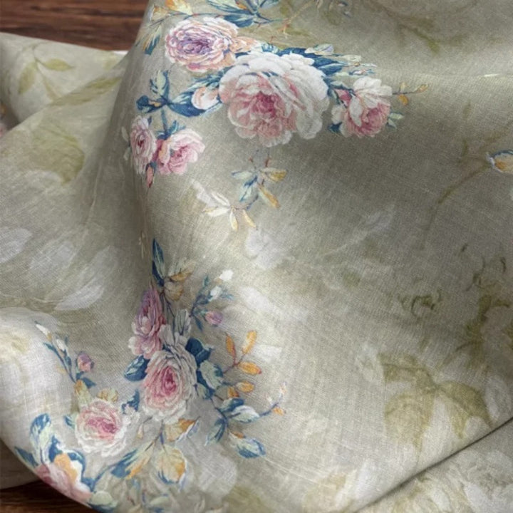 Inci Floral Cotton Linen Fabric