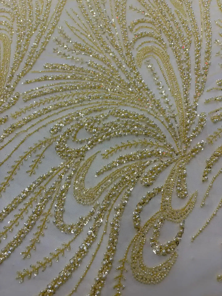 5 YARDS / 8 COLORS / Veloura Beaded Embroidery Bridal Mesh Lace Fabric