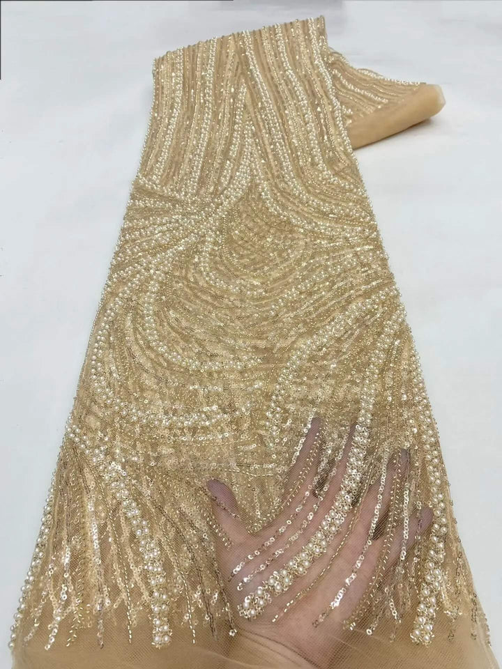 5 YARDS / 8 colors / Glaciers Abstract Beaded Mesh Ground Glitter Embroidery Mesh Lace Fabric