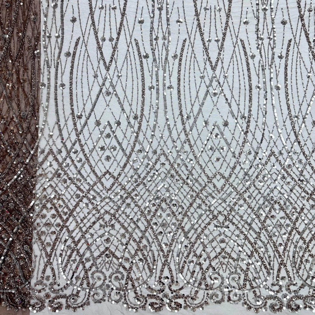 5 YARDS / 9 COLORS / ANUBIS Sequin Beaded Embroidery Glitter Mesh Dress Lace Fabric