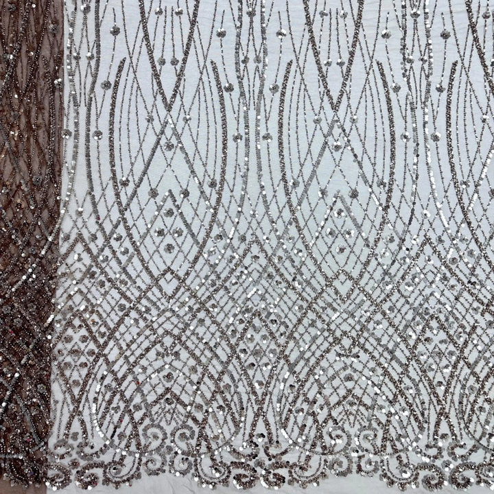 5 YARDS / 9 COLORS / ANUBIS Sequin Beaded Embroidery Glitter Mesh Dress Lace Fabric