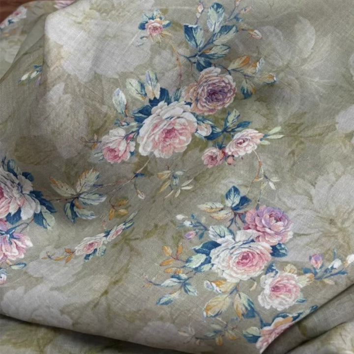 Inci Floral Cotton Linen Fabric