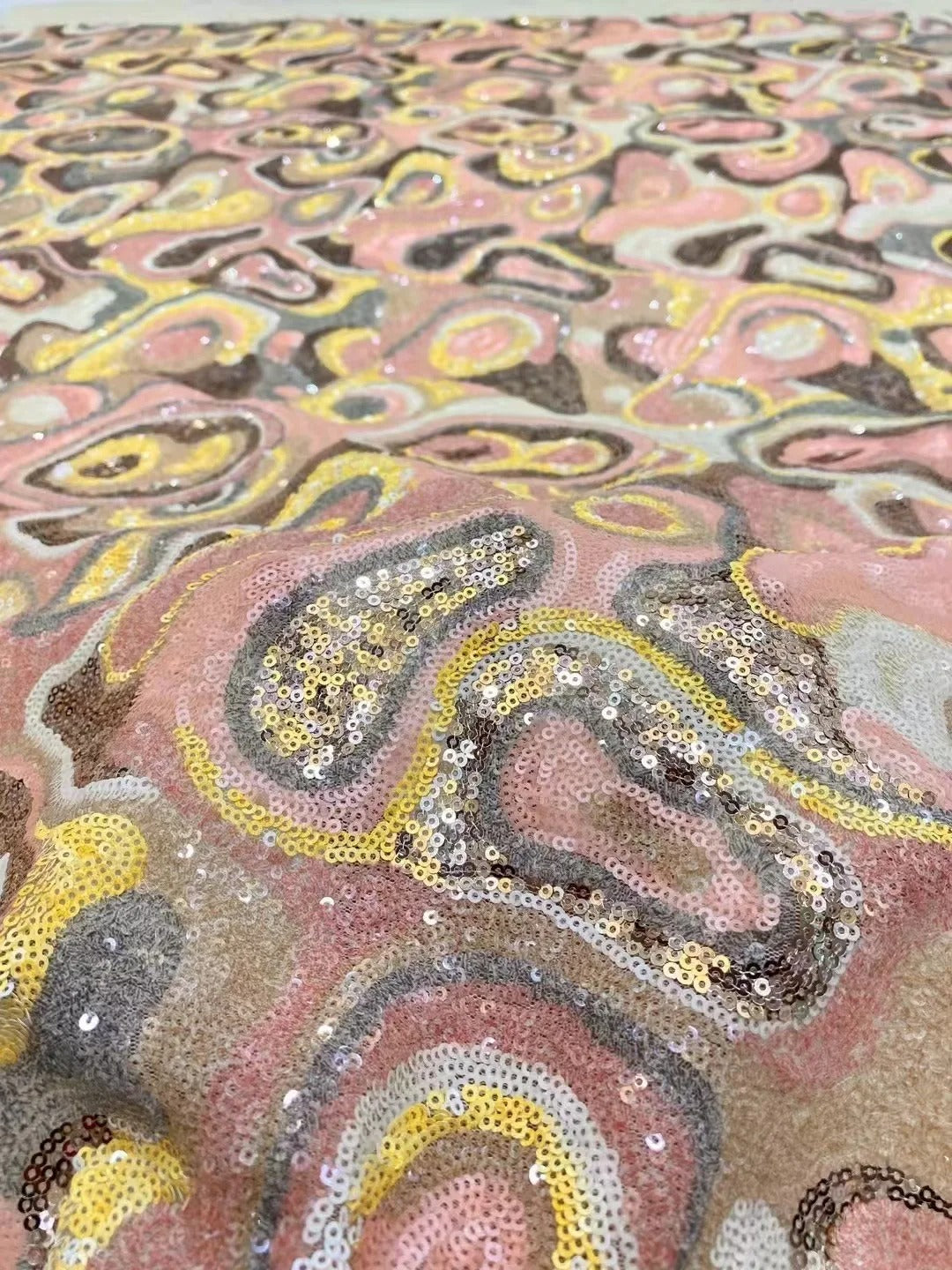 5 YARDS / 17 COLORI / Tessuto per abiti da cerimonia nuziale da sposa in pizzo scintillante con paillettes e perline ricamate Agathe