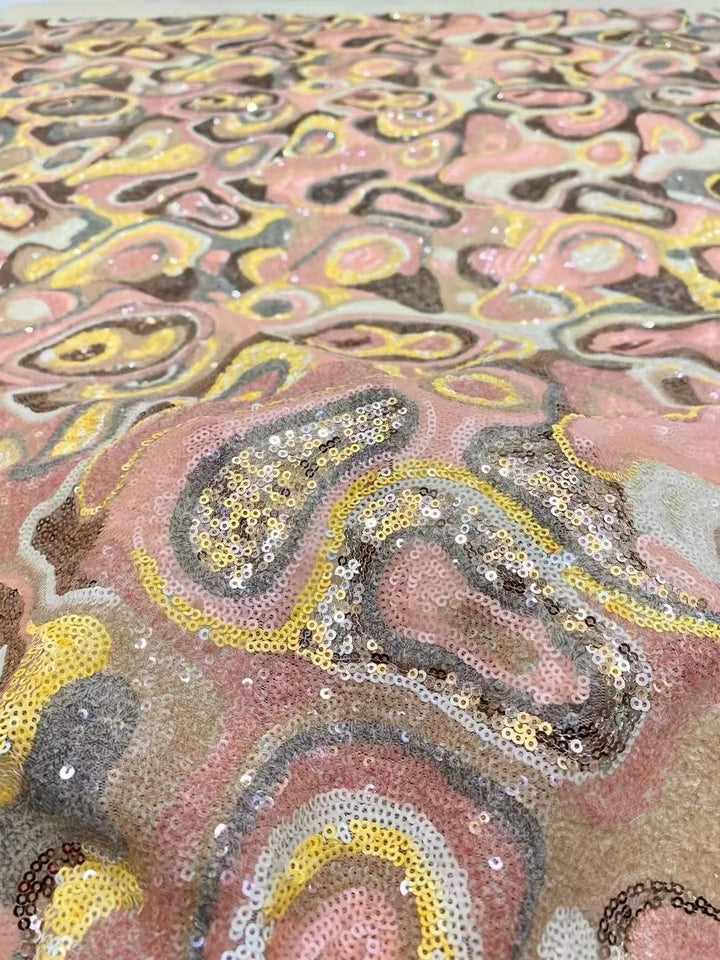5 YARDS / 17 COLORI / Tessuto per abiti da cerimonia nuziale da sposa in pizzo scintillante con paillettes e perline ricamate Agathe