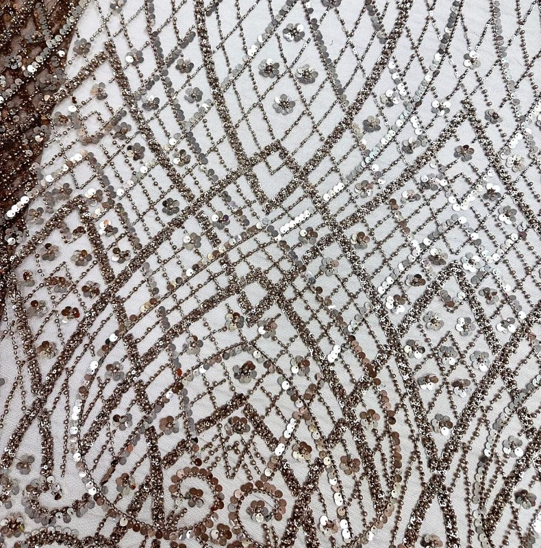 5 YARDS / 9 COLORS / ANUBIS Sequin Beaded Embroidery Glitter Mesh Dress Lace Fabric