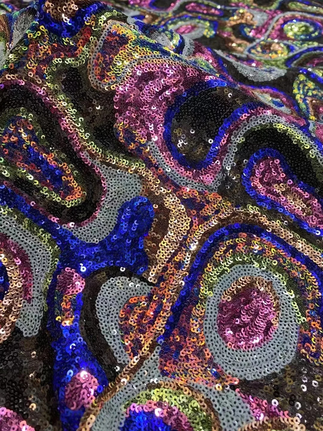 5 YARDS / 17 COLORI / Tessuto per abiti da cerimonia nuziale da sposa in pizzo scintillante con paillettes e perline ricamate Agathe