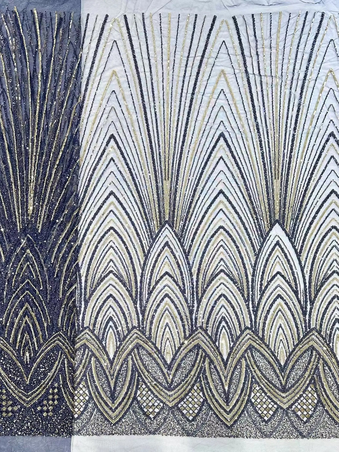 5 YARDS / 5 COLORS / IASON Sequin Beaded Embroidery Glitter Mesh Dress Lace Fabric