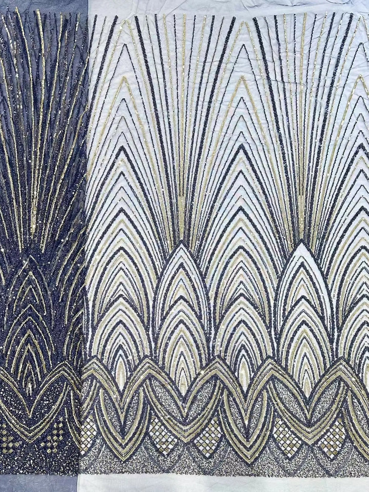 5 YARDS / 5 COLORS / IASON Sequin Beaded Embroidery Glitter Mesh Dress Lace Fabric