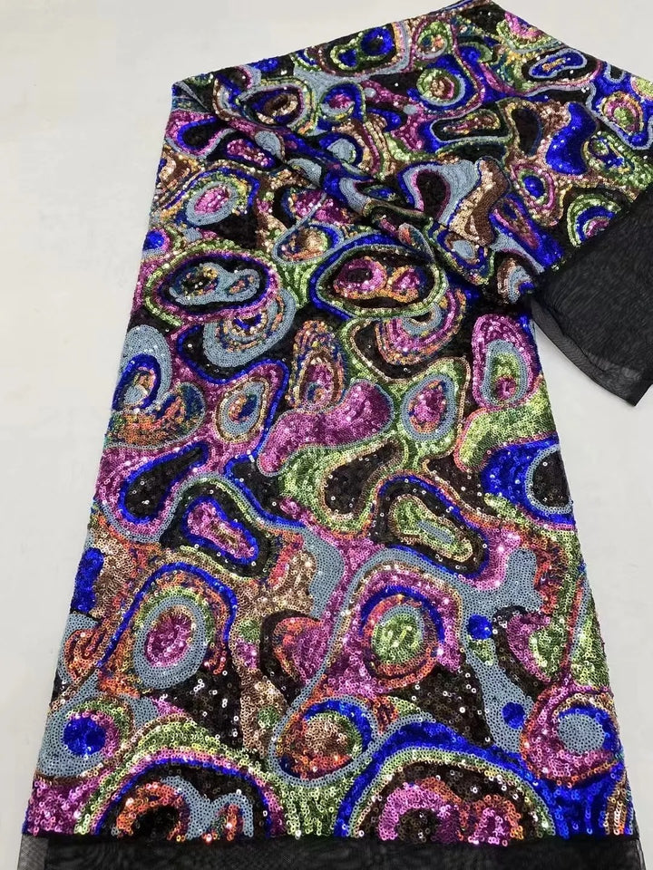 5 YARDS / 17 COLORI / Tessuto per abiti da cerimonia nuziale da sposa in pizzo scintillante con paillettes e perline ricamate Agathe