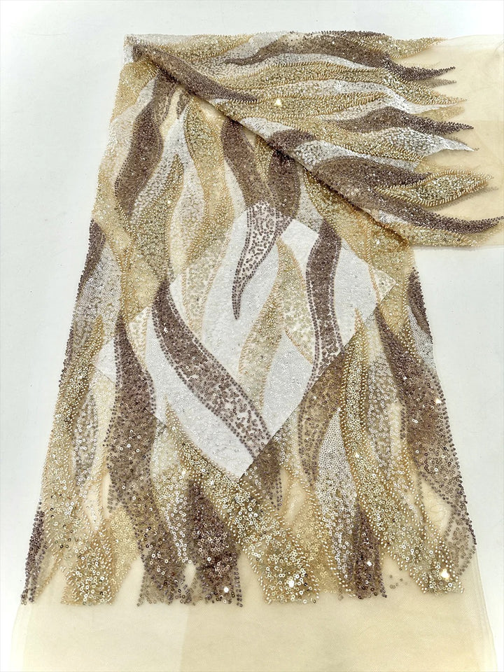 5 YARDS / 9 COLORI / Tessuto per abiti da cerimonia nuziale da sposa in pizzo scintillante con perline ricamate e paillettes Claudine