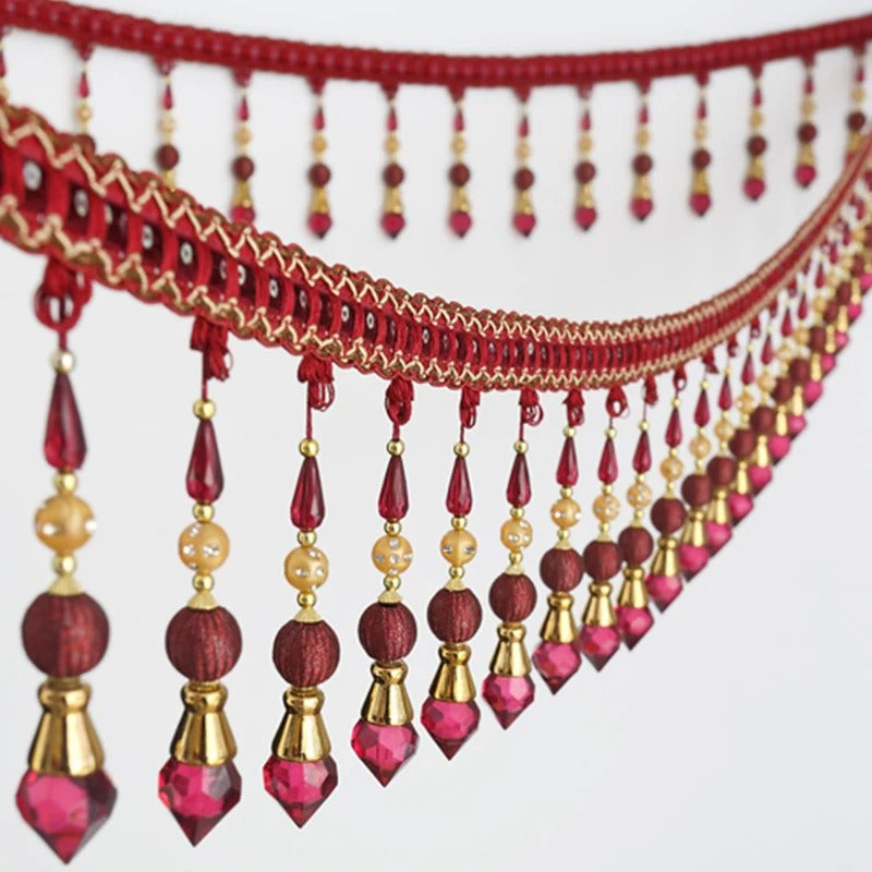 6 Yards / 8 Colors / AARON Beaded Ball Tassel Fringe Trim