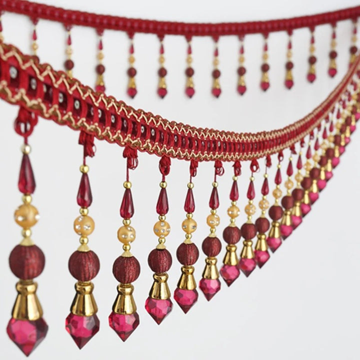 6 Yards / 8 Colors / AARON Beaded Ball Tassel Fringe Trim