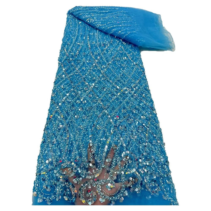 5 YARDS / 9 COLORS / ANUBIS Sequin Beaded Embroidery Glitter Mesh Dress Lace Fabric