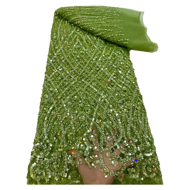 5 YARDS / 9 COLORS / ANUBIS Sequin Beaded Embroidery Glitter Mesh Dress Lace Fabric