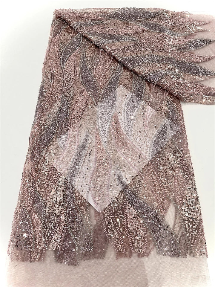 5 YARDS / 9 COLORI / Tessuto per abiti da cerimonia nuziale da sposa in pizzo scintillante con perline ricamate e paillettes Claudine