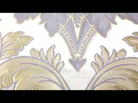 Blue Gold floral damask jacquard video