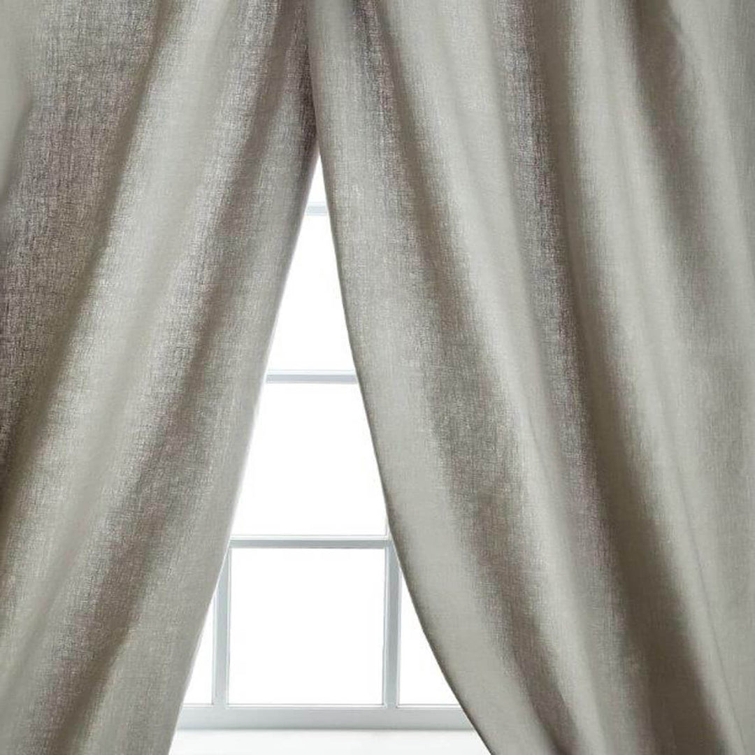 Miraz Solid Linen Drapery Rod Pocket Ready Made Curtain Drapery / 5 COLORS