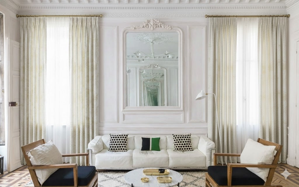 110" Wide BEATRICE Ivory Light Gold Damask Stripe Brocade Jacquard Fabric