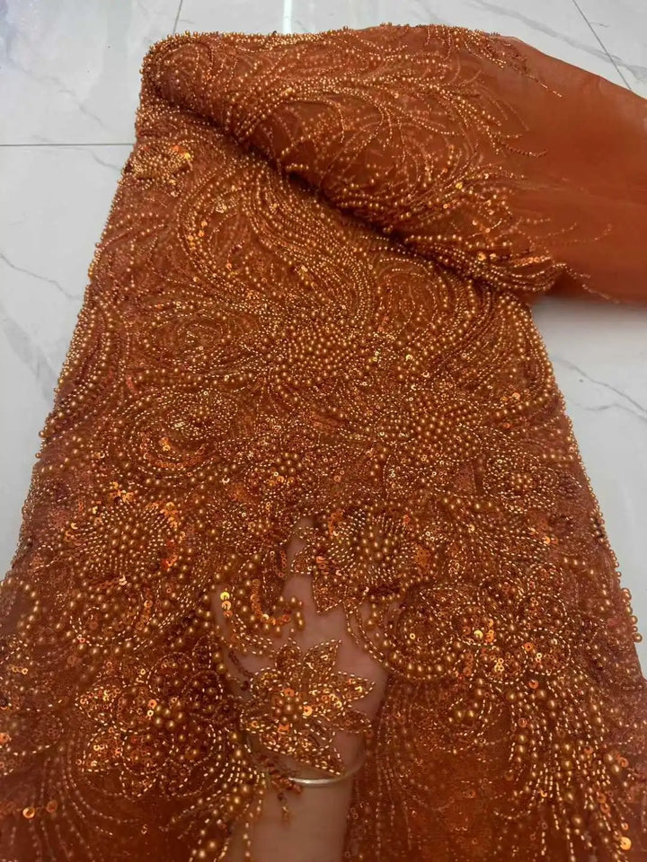 5 YARDS / 8 COLORS / Valencia Beaded Embroidery Bridal Mesh Lace Fabric