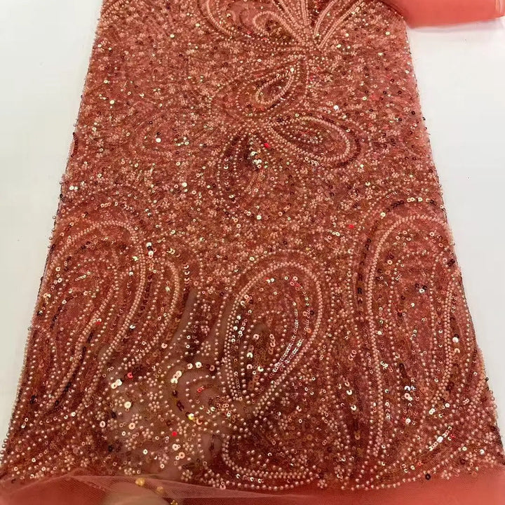 5 YARDS / 12 COLORI / Tessuto per abiti da cerimonia nuziale da sposa in pizzo scintillante con paillettes e perline ricamate Aline