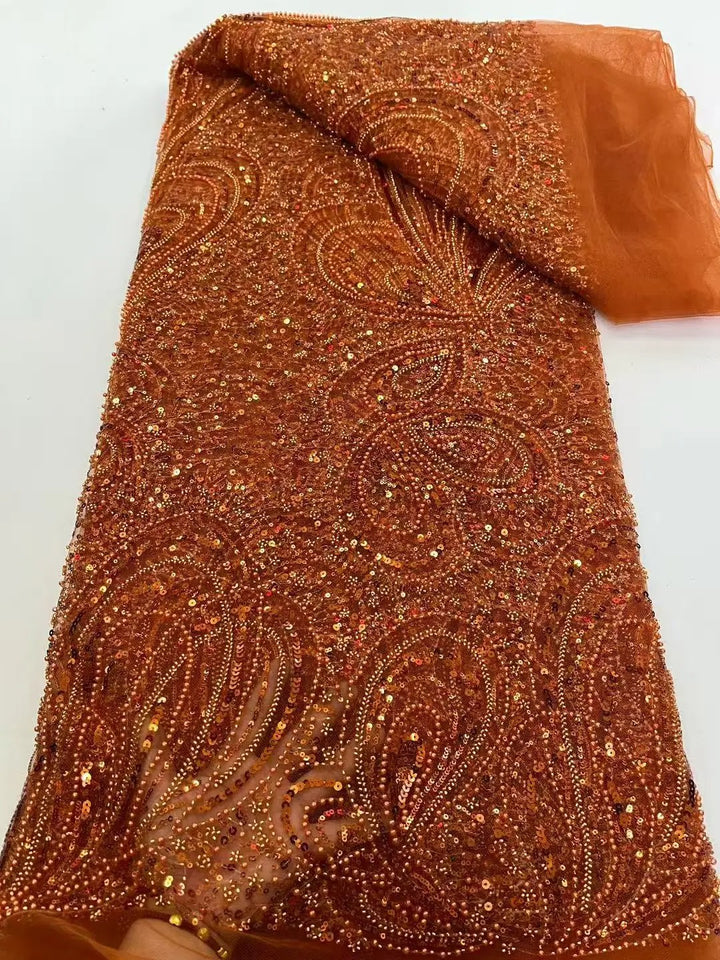 5 YARDS / 12 COLORI / Tessuto per abiti da cerimonia nuziale da sposa in pizzo scintillante con paillettes e perline ricamate Aline
