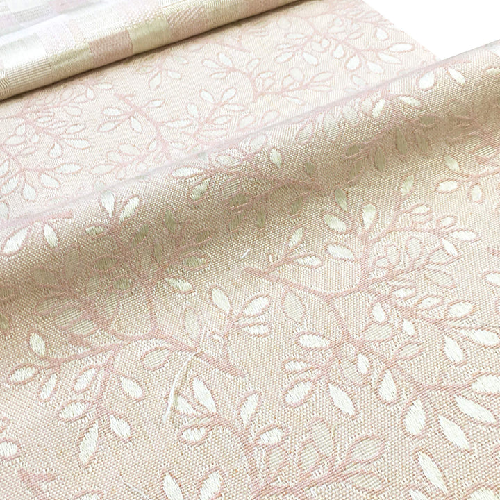 108" Wide FLEUR Beige Pink Textured Floral Jacquard Fabric - Classic & Modern