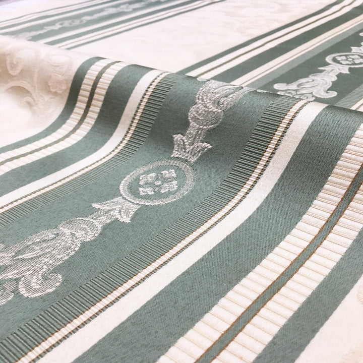 108" Wide FLORENTINE Green Floral Damask Stripe Brocade Jacquard Fabric - Classic & Modern