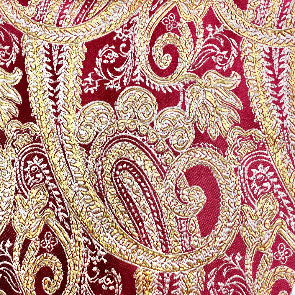 108" Wide STEFANO Red Gold Beige Soft Sheen Damask Jacquard Fabric - Classic Modern Fabrics