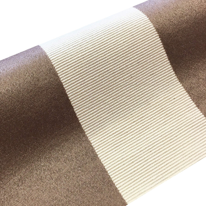 110" Wide Bentley Taupe Brown Large Vertical Stripe Jacquard Brocade Fabric - Classic & Modern