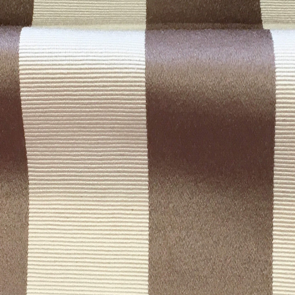 110" Wide Bentley Taupe Brown Large Vertical Stripe Jacquard Brocade Fabric - Classic & Modern