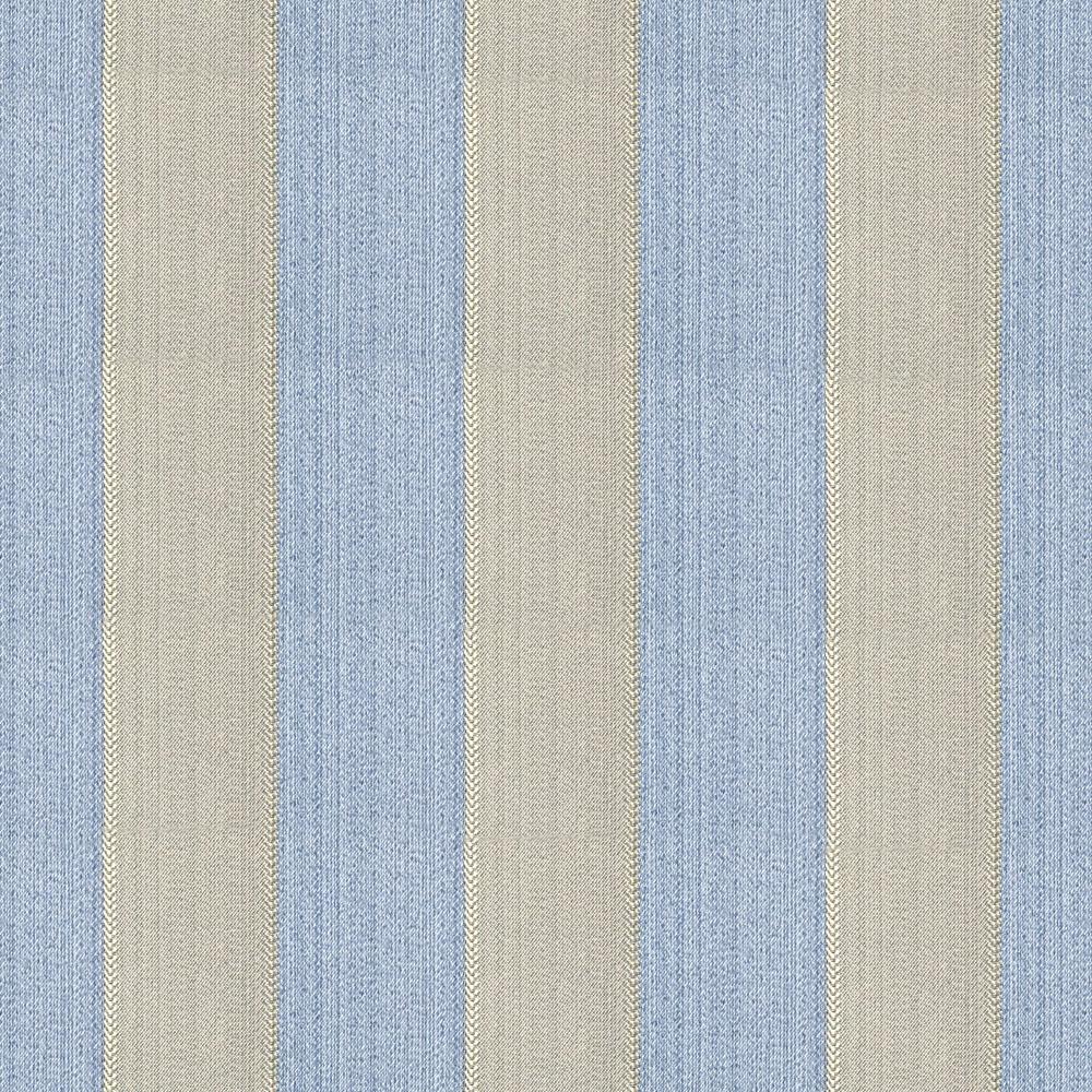 110" Wide Blue Gold Stripe Soft Sheen Jacquard Fabric - Classic & Modern